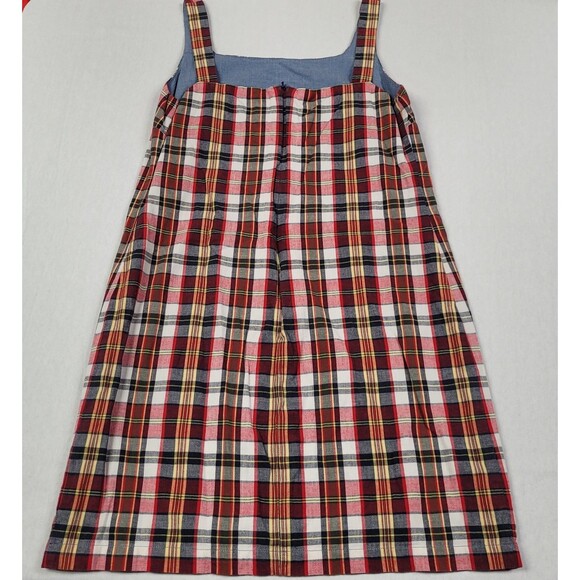 Gap Red and Blue Plaid Square Neck Sleeveless Mini Dress Women's Size 6 - Picture 2 of 6